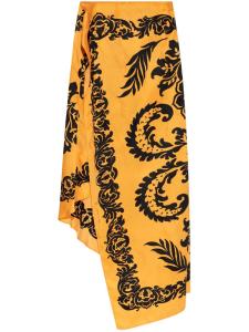 Асимметричная юбка с цветочным принтом ETRO, оранжевый