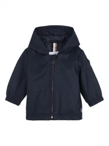 Фактурное пальто с капюшоном BOSS Kidswear, синий