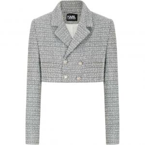 Короткое пальто KARL LAGERFELD для женщин серебристого цвета KARL LAGERFELD/Karl Lagerfeld Jeans, серебряный