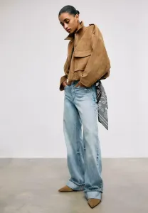 Куртка из искусственной кожи Stradivarius, Stone