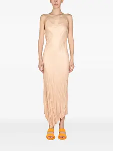 Асимметричное плиссированное миди-платье Philosophy Di Lorenzo Serafini, нейтральный