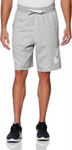Мужские шорты из французского трикотажа Nike Club Alumni (темно-серый меланж/белый/белый, DX0502-063), Dark Grey Heather
