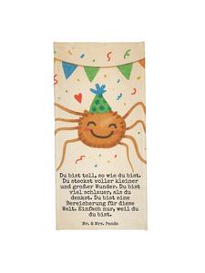 Mr. & Mrs. Panda Дизайн полотенца «Паук» для вечеринки в стиле Агаты с надписью, пастельно-желтый цвет