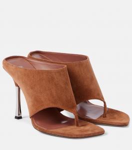 Лорена 100 сандалии-шлепанцы из замши Paris Texas, Cognac