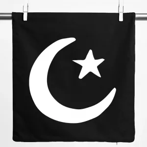 Наволочка Huuraa с изображением полумесяца и звезды, исламский подарок, 40x40 см, черный хлопок, подарок с изображением полумесяца и звезды Hellweg Druckerei