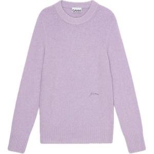 GANNI Брaшированный длинный рукав джемпер, фиолетово-синий