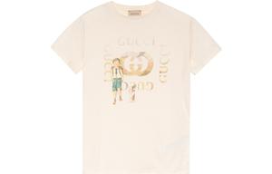 Футболка детская Gucci, бежевый / золотой