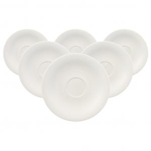 Блюдце Cappuccinountertassen New Cottage Basic ø 19 см, набор 6 шт., белое Villeroy & Boch, белый