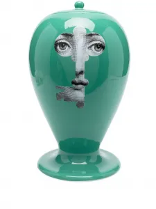 Керамическая ваза с принтом, 28 см, Fornasetti, зеленый
