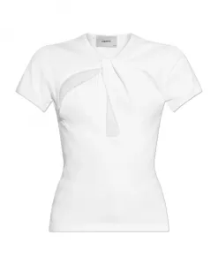 Футболка с декоративными вырезами Coperni, белый