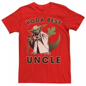Мужская футболка с логотипом Yoda Best Uncle Rebel Star Wars, красный