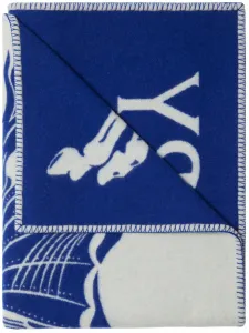 Шерстяной плед с логотипом EKD BURBERRY, черный