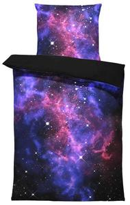 Комплект постельного белья One-Home Weltall Galaxy 135x200 cm, 135x3x200 см, черный