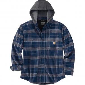 Carhartt Прочная флисовая толстовка с капюшоном и клетчатым подкладом, Marine Blue
