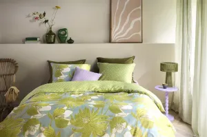 Комплект постельного белья Мако-сатин Melodi, зеленый, размер 155x220+80x80 Oilily