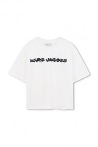 Детская хлопковая футболка Marc Jacobs, бежевый