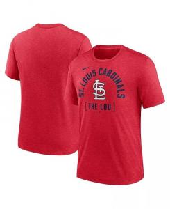 Футболка Nike Men's Heather Red St. Louis Cardinals Swing Big Tri-Blend Fanatics