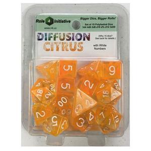 Игровые кубики Diffusion Citrus Poly 15 Set Dice Role 4 Initiative