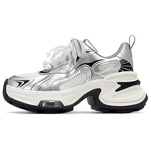 VITTORIO VENTURA Низкие массивные кроссовки женские серебристые, черные, белые