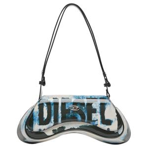 DIESEL Полиуретановая наплечная сумка Women's Black & White