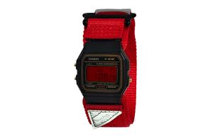 CASIO Мужские часы Retrofit Series с кварцевым механизмом и нейлоновым ремешком, черный циферблат