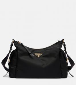 Исследуйте Re-Nylon большую наплечную сумку Prada, Black