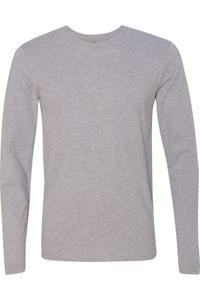 Футболка унисекс из хлопка с длинным рукавом Next Level, цвет heather grey