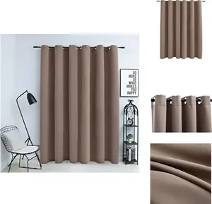 Плотная штора с металлическими люверсами, серо-коричневая, 290 x 245 см - Шторы и шторы vidaXL