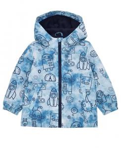 Ветровка-дождевик с флисовой подкладкой для малышей-мальчиков Rokka&Rolla, синий