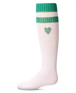 Маленькие девочки ребристые варежки в полоску "клетчатое сердце" из хлопка до колена Memoi