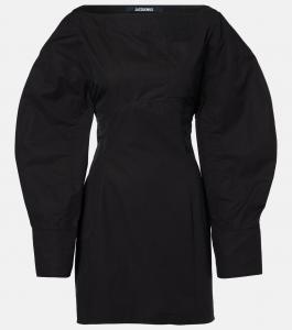 Хлопковое мини-платье La Robe Chemise Casaco Jacquemus, черный