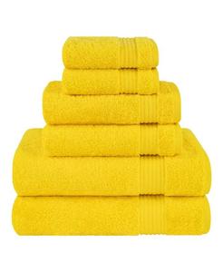 Набор банных полотенец American Soft Linen Bekos Premium из 100% турецкого хлопка, 6 шт, желтый