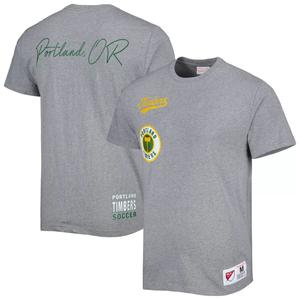 Мужская серая футболка Mitchell & Ness Portland Timbers City