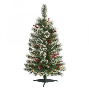 почти естественный 3 фута. Искусственная рождественская елка из матовой швейцарской сосны Nearly Natural, зеленый