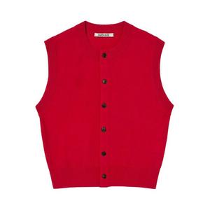 Топ Auralee High Twist Wool Knit Vest Top, Red