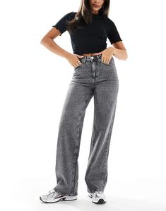 Джинсы Vero Moda Tessa с высокой талией и широкими штанинами, средне-серого цвета