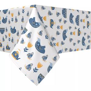 Прямоугольная скатерть, 100% хлопок, 52х104 дюйма, чайники и бабочки.