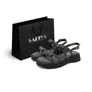 SAFIYA Женские сандалии на одной застежке черные, цвет Black