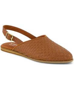Женские мюли с открытой пяткой и острым носком, цвета нефрита TOMS, Amber Brown Woven Basket Polyurethane