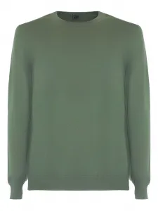 Свитер с круглым вырезом и ребристой отделкой Fedeli, зеленый