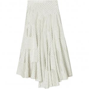 Асимметричная юбка в полоску Tory Burch, белый