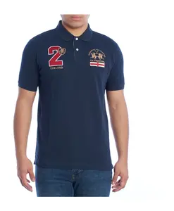 Классическая рубашка-поло с коротким рукавом La Martina, синий