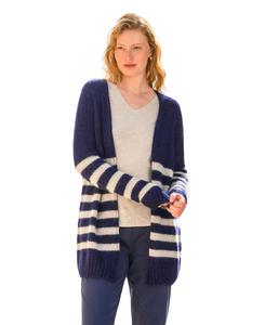 Женский удлиненный кардиган от края до края Celtic & Co, Navy / oatmeal