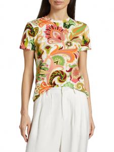 Летняя футболка с художественным принтом в мультиколоре Etro