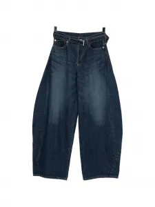 Джинсы свободного кроя с открытыми швами Sacai, синий