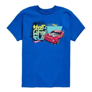 Футболка для мальчиков 8-20 лет с принтом красной машины Hot Wheels, синий