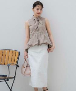 Узкая джинсовая юбка жемчужного цвета Noela, цвет Off White