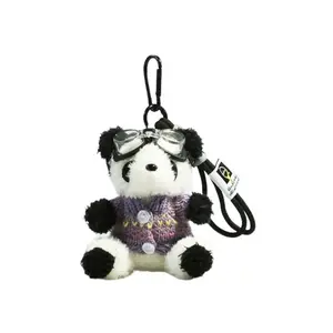 Брелок панда, мешочек медвежонок, креативный кулон панда-пилот для рюкзака, плюшевая кукла, высота 10см Abay, фиолетовый
