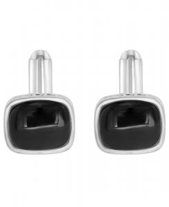 Запонки с ониксом в оправе из стерлингового серебра EFFY Collection, Sterling Silver