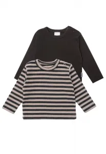 Рубашка Liliput с длинными рукавами и практичными кнопками, в упаковке 2 шт, антрацит